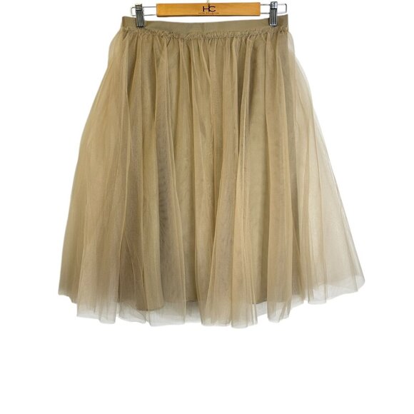 Space 46 Adrian Gold Coffee Tulle Skirt Sz L Fairycore Soft Girl Midi Whimsical - Picture 4 of 10